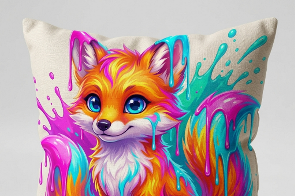 Cute Rainbow Paint Drip Fox, a Shirt Mockup by Vector Stall (Photo 14 of 15)