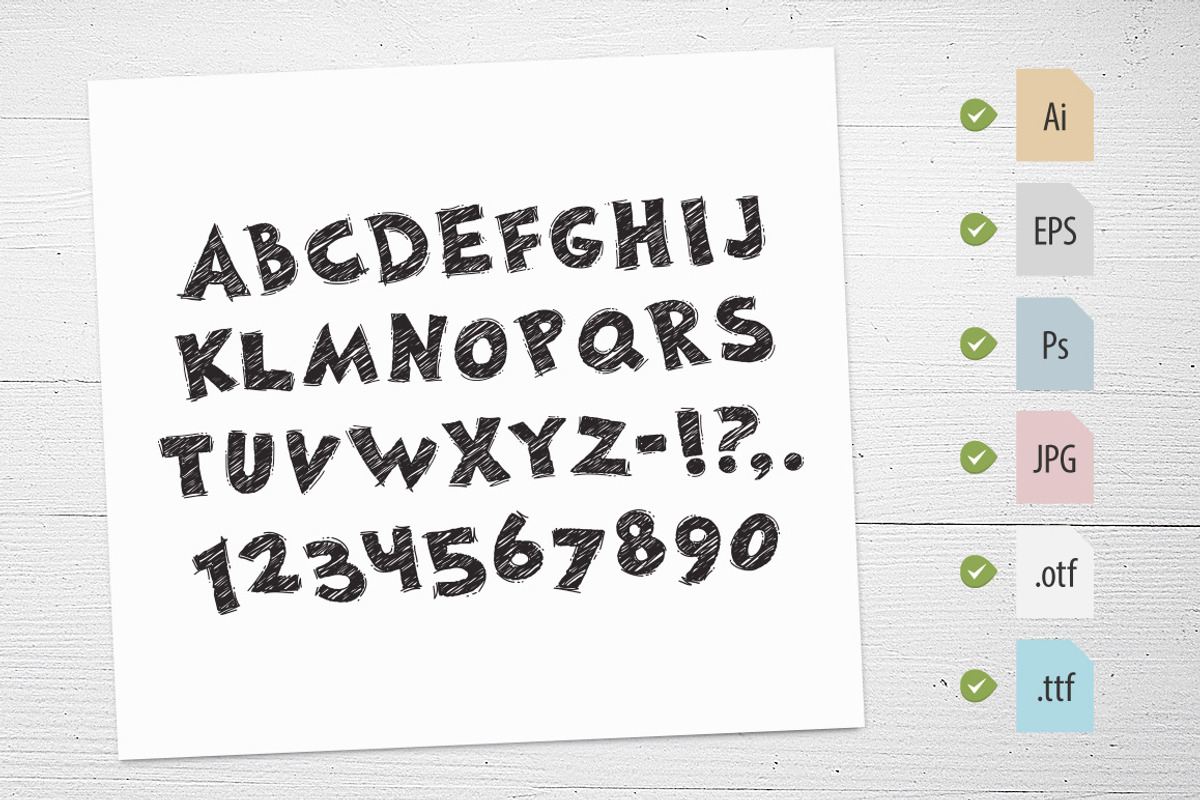 Hand Drawn Chalked Font preview 2