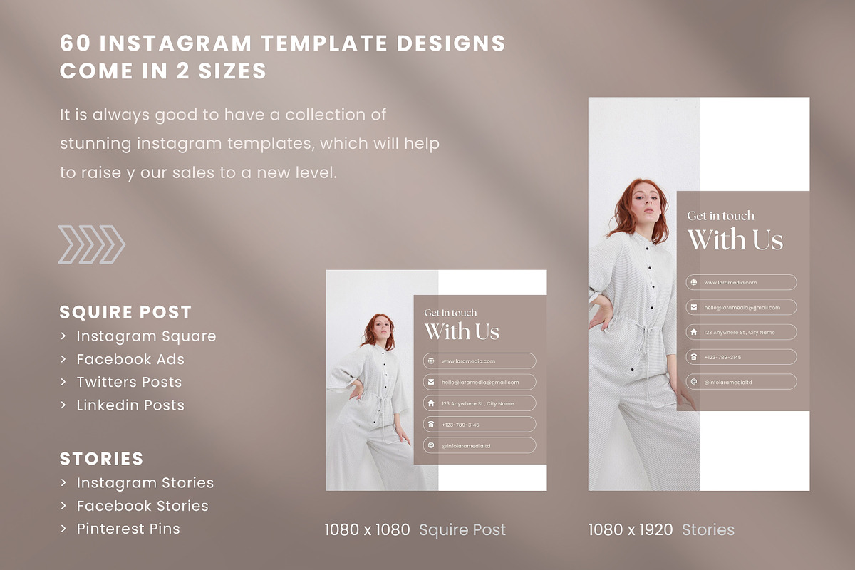 60 Instagram Post and Story, Canva, a Social Media Template by Niofix (Photo 5 of 10)