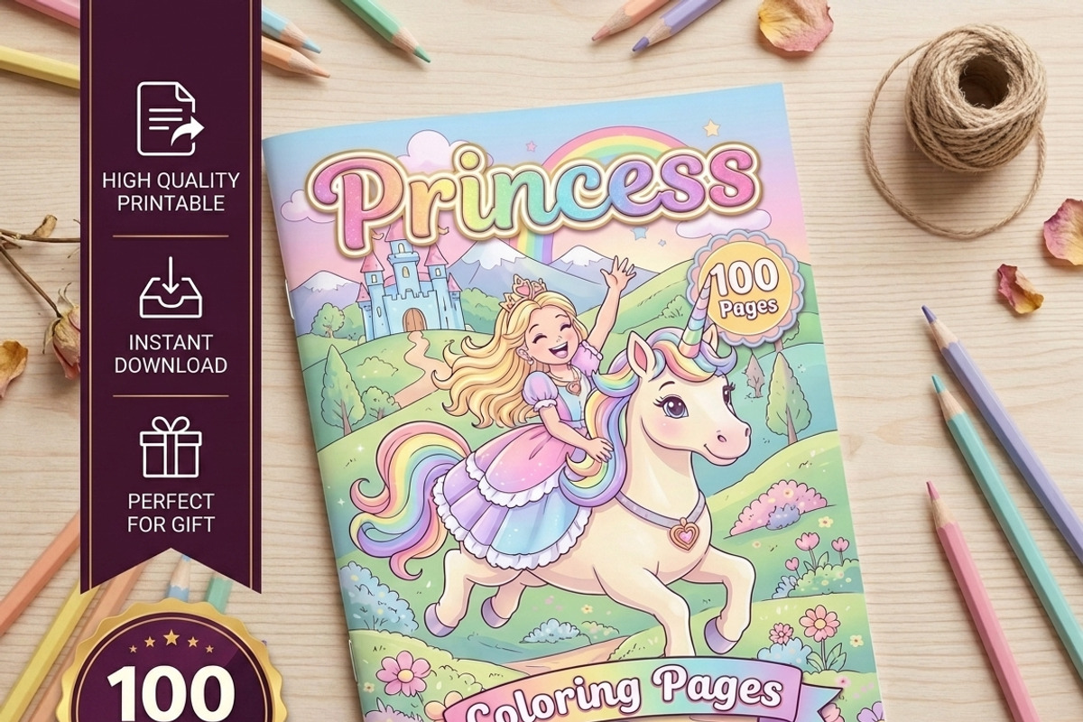 Magical Princess Coloring Book Vol25, a Person Illustration by ikarifq shop (Photo 1 of 7)