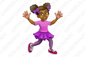 Happy Black Girl Cartoon Child Kid, an Education Illustration by Christos Georghiou