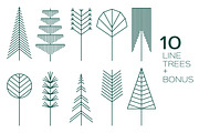 Line Trees Set + Bonus, an Illustration by Anna Isaeva (Thumbnail 1 of 3)