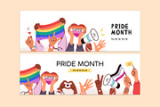 LGBTQ Pride Month banners set, a Background Graphic by Good Studio (Thumbnail 2 of 7)