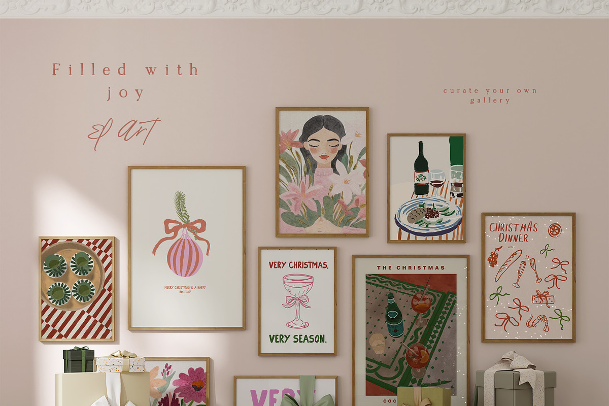 Modern Handmade Christmas Prints, a Background Graphic by Laras Wonderland (Photo 3 of 10)