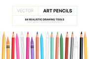 Vector Colored Crayons & Pencils, an Object Graphic by Side Project (Thumbnail 1 of 14)
