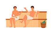People relax in sauna set, a Person Illustration by Good Studio (Thumbnail 3 of 7)
