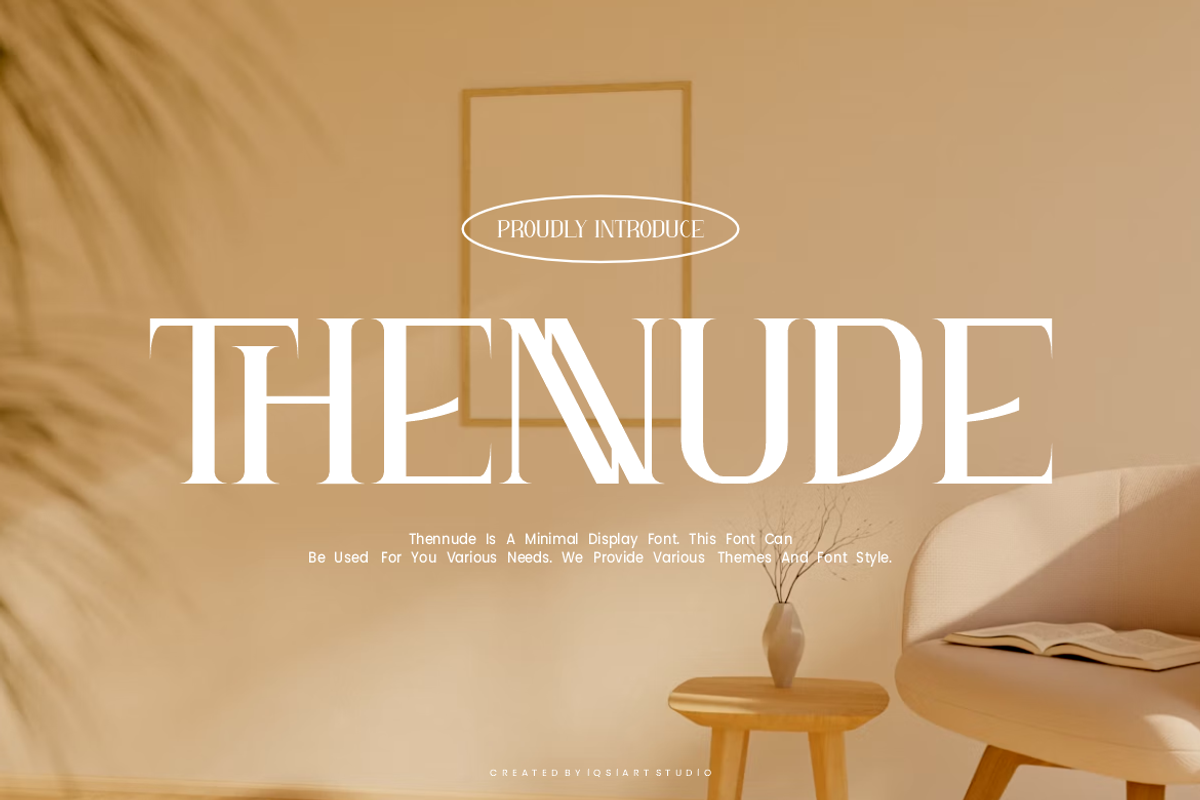 Thennude - Minimal Serif Font, a Serif Font by Iqsiart Studio (Photo 1 of 7)