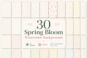 Spring Bloom Watercolor Backgrounds, a Decorative Illustration by HeavensStar (Thumbnail 1 of 11)