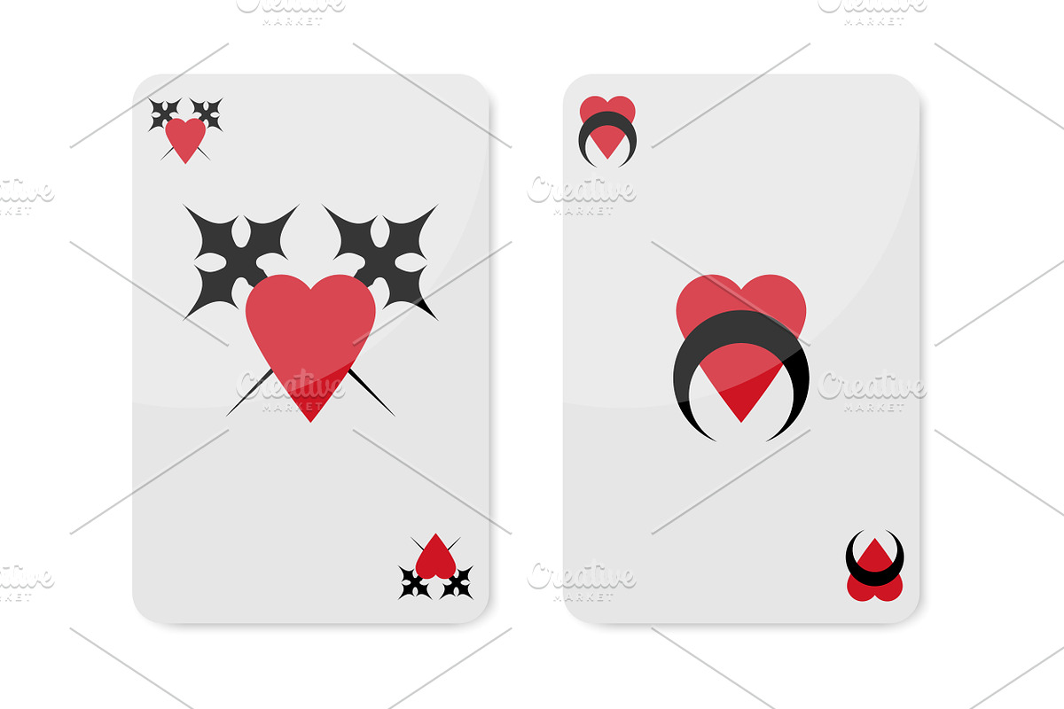 Playing Cards Design with Hearts, a Decorative Illustration by PsychocheArt (Photo 2 of 4)