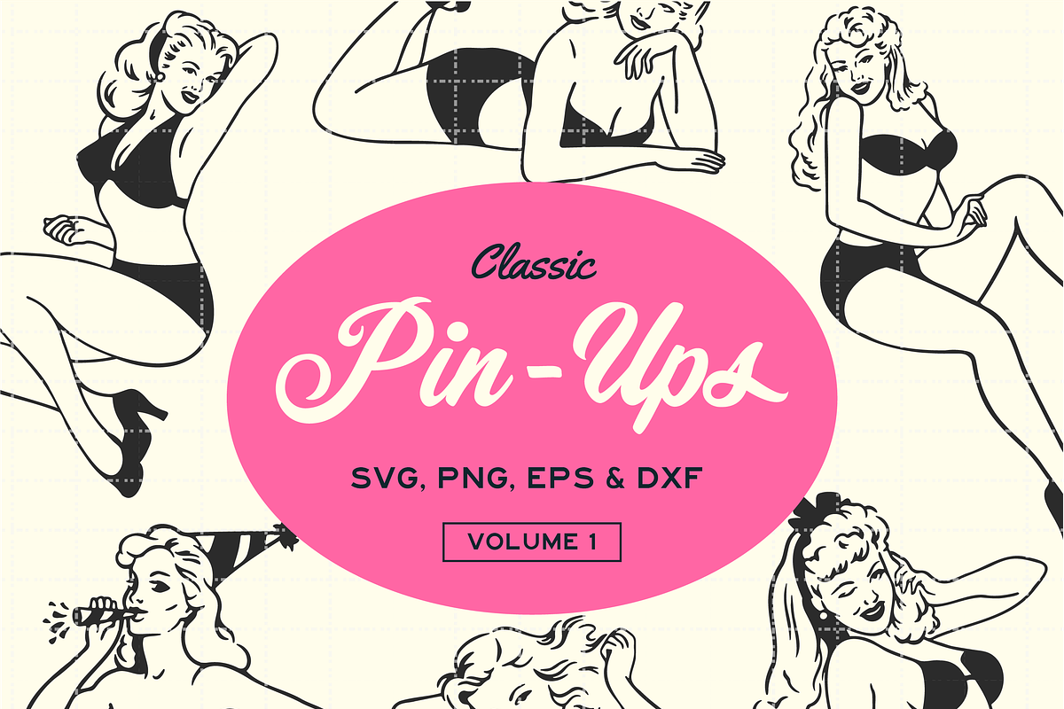 Retro Pinup Bundle Graphics, a Person Illustration by FM Era Studio (Photo 1 of 2)