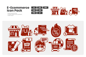 Ecommerce & Retail Icon Set, a Solid Icon by erifqizeicon