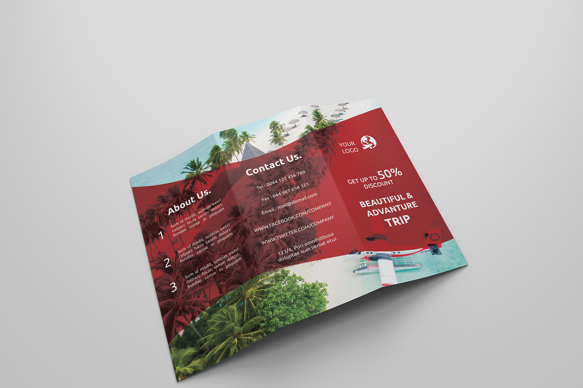Travel Tri-fold Brochures, a Brochure Template by Creatricks (Photo 1 of 2)
