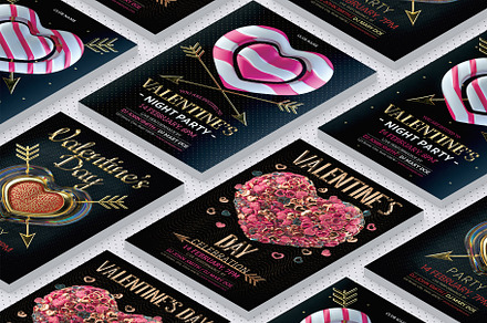 Set of Valentines Day Party Posters