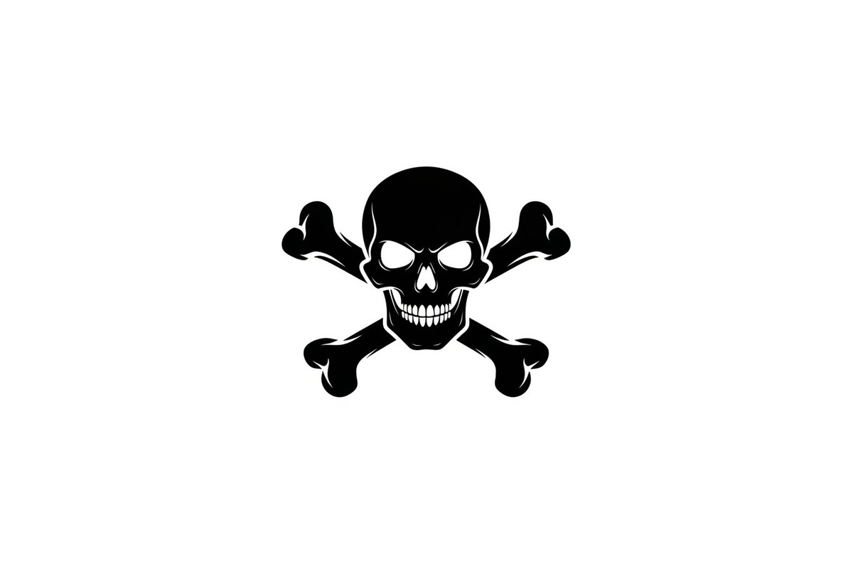Skull & Crossbones Silhouette Vector, an Illustration by jahid234 (Photo 3 of 51)