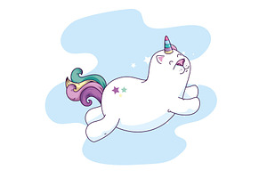 Cute Cat Unicorn Fantasy Icon