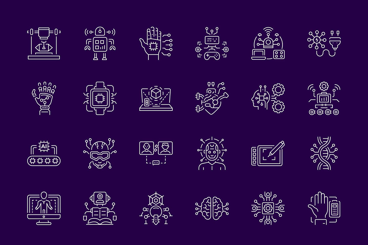 Artificial Intelligence Icon Art Set, an Outline Icon by Prosymbols (Photo 7 of 8)