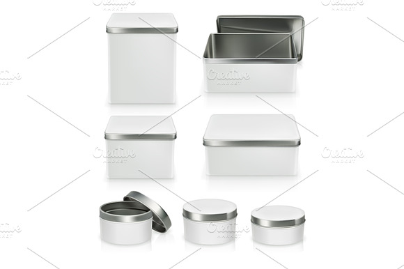 Metal Box Mockup Packaging Vector