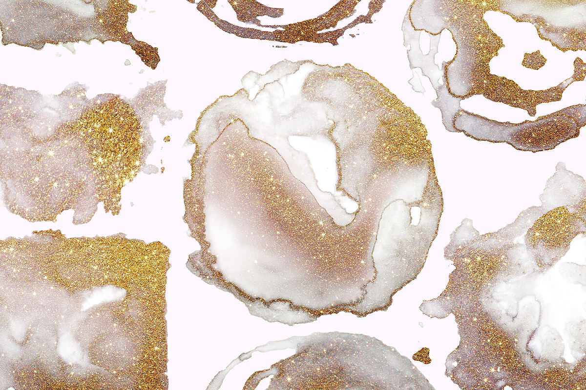 Glittery Gold Watercolor Splashes, an Object Graphic by OM Creativ (Photo 4 of 5)