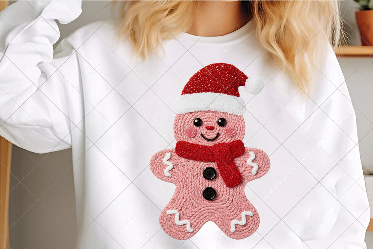 Faux Yarn Christmas Gingerbread Man, an Illustration by SinaCreation (Photo 5 of 7)