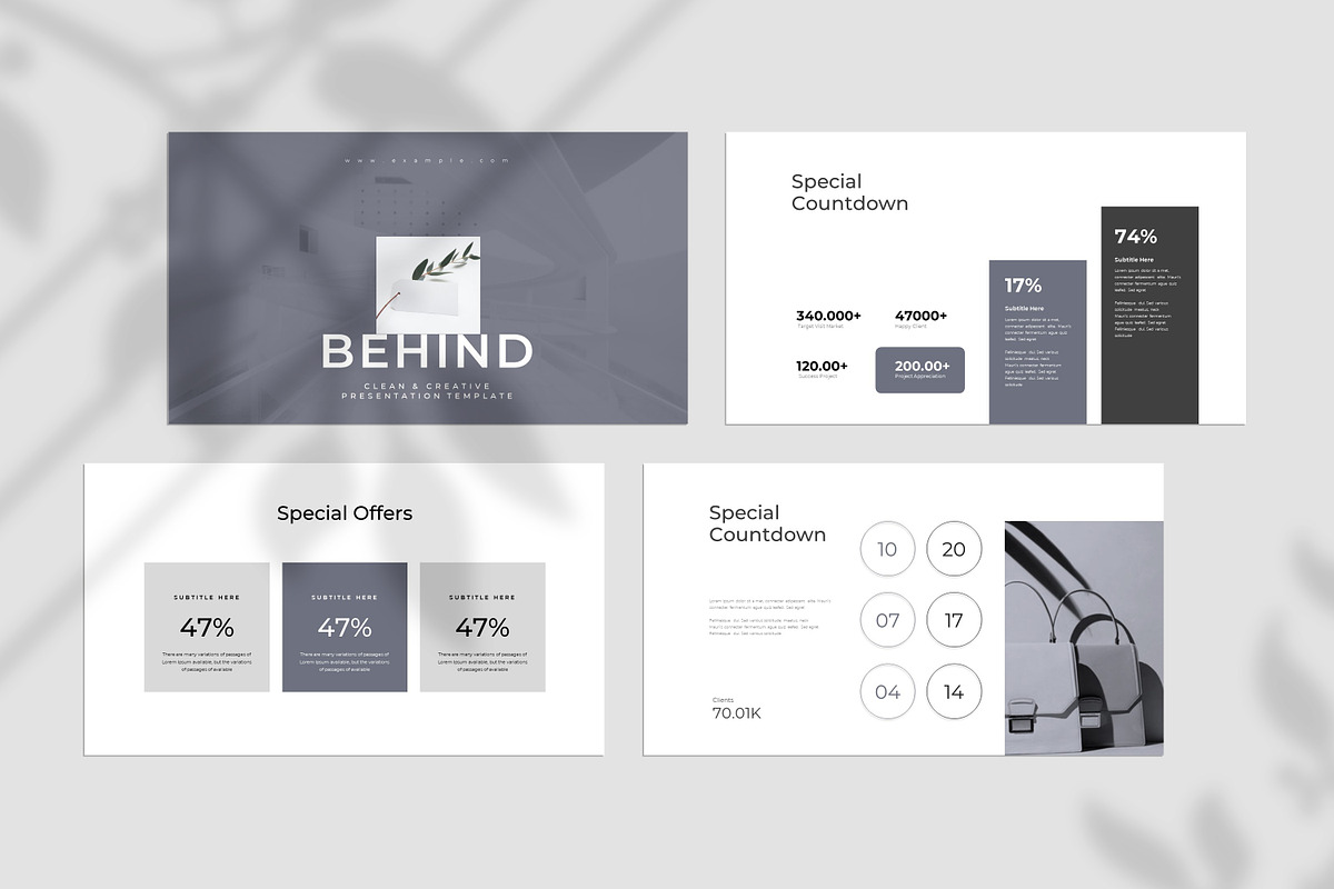Clean Minimal Black White Presentati preview 4