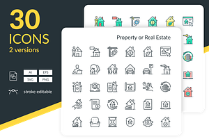 Property Or Real Estate Icons