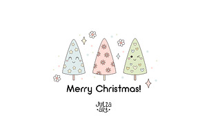 Groovy Retro Christmas Tree Clipart