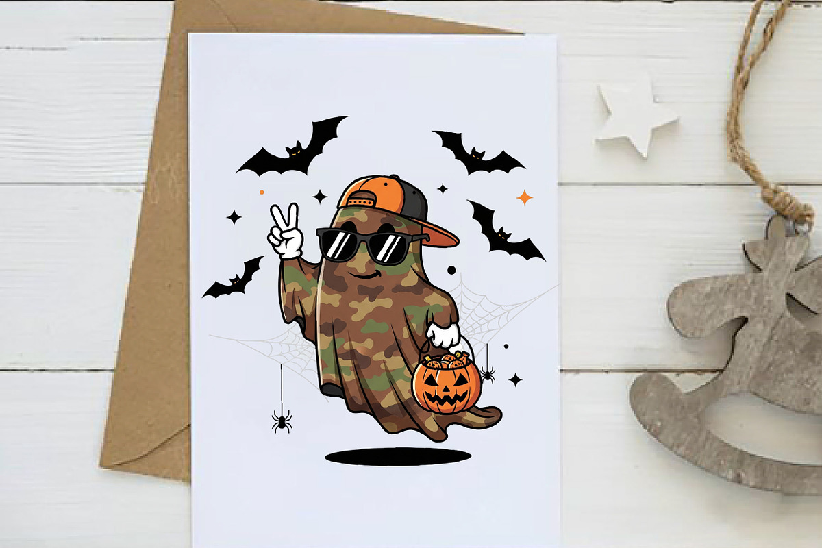 Spooky Dude Camo Ghost Halloween PNG, an Illustration by Dream Creation (Photo 2 of 5)