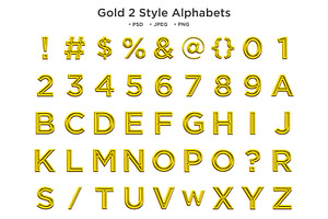 Gold 2 Alphabet, Abc Typography