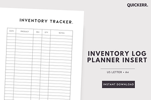 Inventory Tracker - Planner Insert