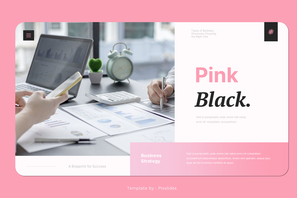 Pink Black BusinessKeynote, a Presentation Template by Pixslides (Photo 3 of 6)