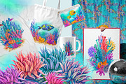 Neon Reef Creator Pack, an Animal Illustration by EL_SUHOVA (Thumbnail 5 of 13)