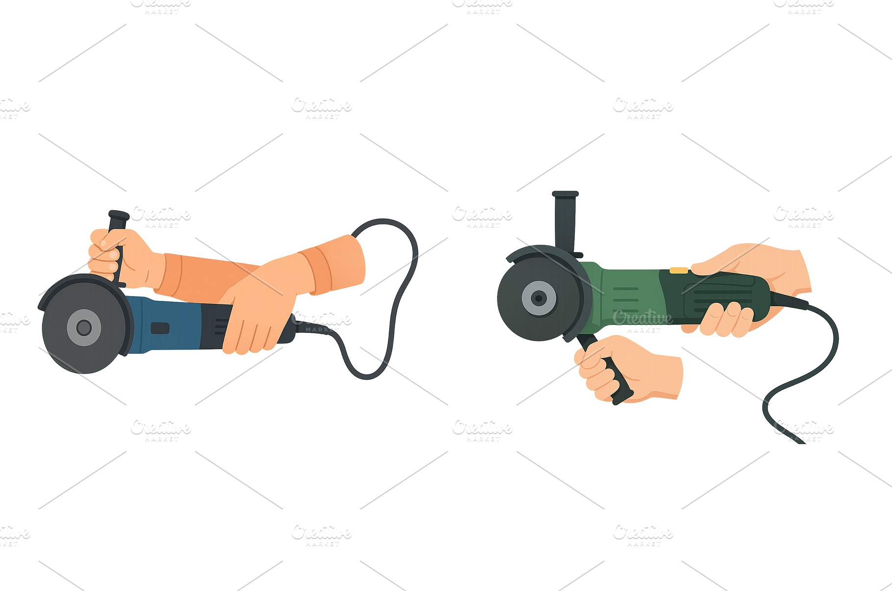 Hands using angle grinders for, an Industrial Photo by ZinetroN
