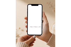 Minimalist Phone in Hands Mockup, a Product Mockup by TatiMockup
