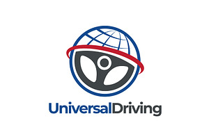 Steering wheel and globe logo, a Transportation Illustration by LogosDen