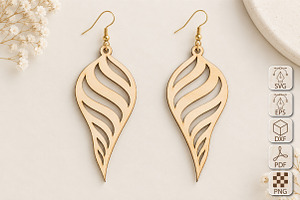 Leaf Earrings Laser Cut SVG