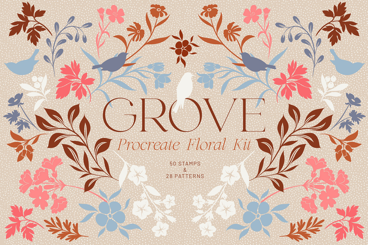 Floral Procreate Brush & Pattern Set, a Brush Add-On by Eclectic Anthology (Photo 1 of 9)