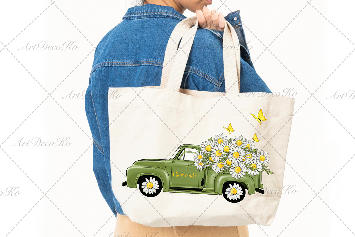 Chamomile truck, gnomes png, a Transportation Illustration by DekoArt (Photo 5 of 5)
