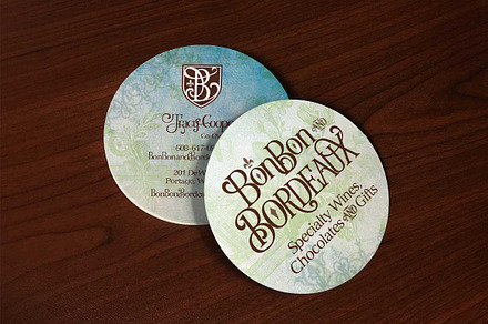 Round Business Card Mockup