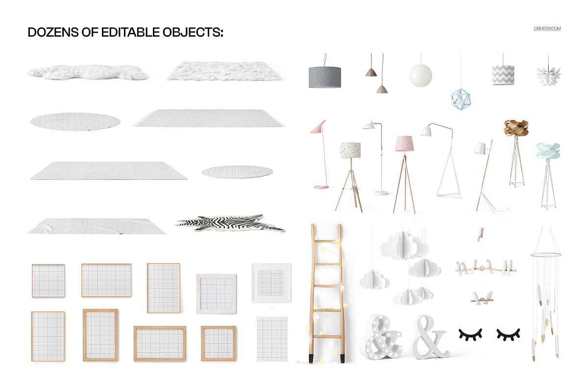 Baby Crib Nursery Mockup Collection, a Household Mockup by creatsy5 (Photo 4 of 22)
