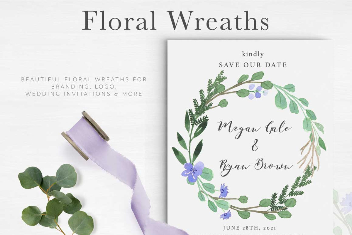 Violet Florals & Greenery Leaves, an Illustration by Momo Studio (Photo 10 of 19)