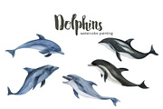 Dolphins - watercolor painting, an Animal Illustration by ramika (Thumbnail 2 of 4)