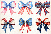 Red White Blue Coquette Bow Clipart, a Seasonal Illustration by Rose Art (Thumbnail 2 of 4)