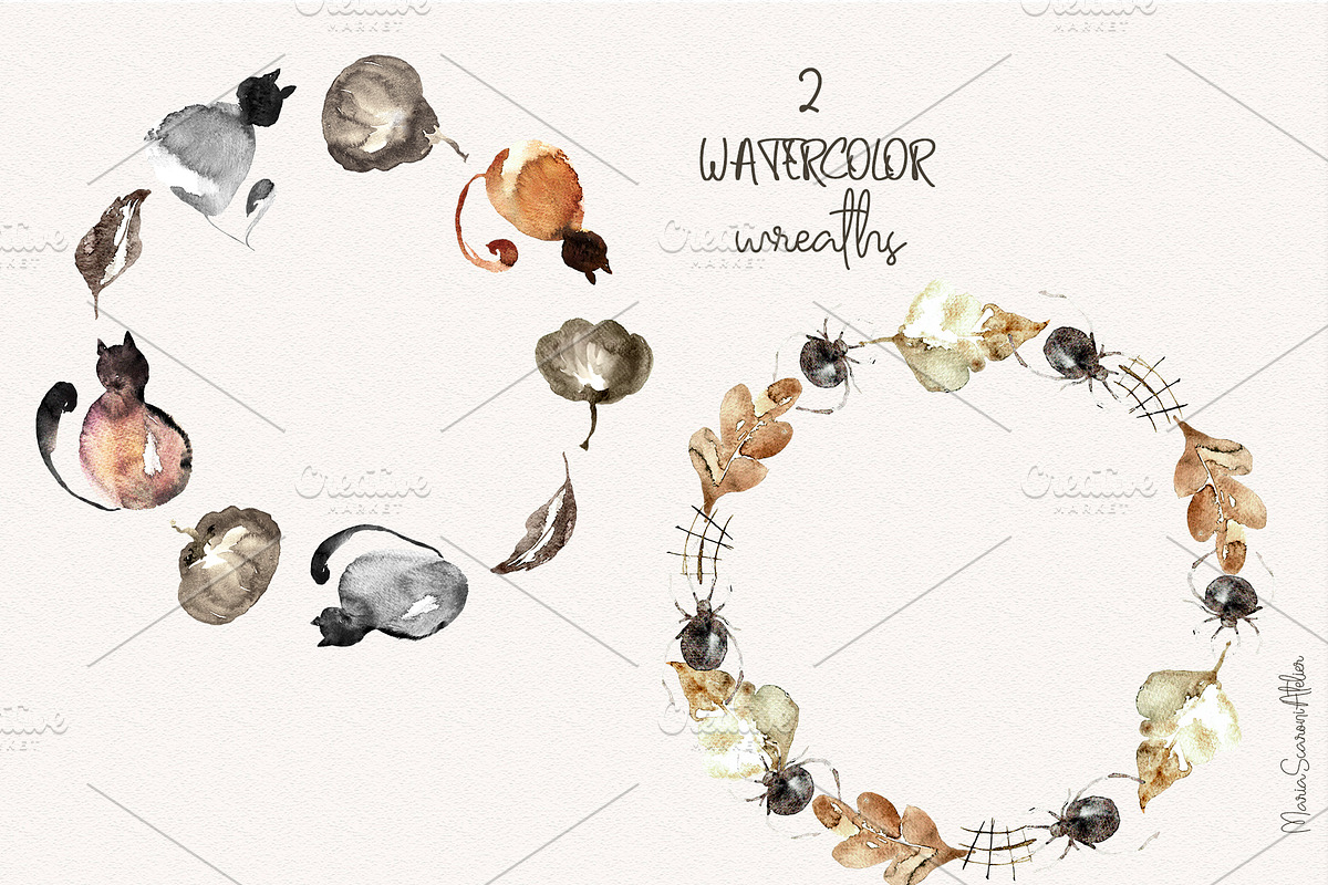 Spooky Season - Watercolor Clipart, a Seasonal Illustration by MariaScaroniAtelier (Photo 6 of 9)
