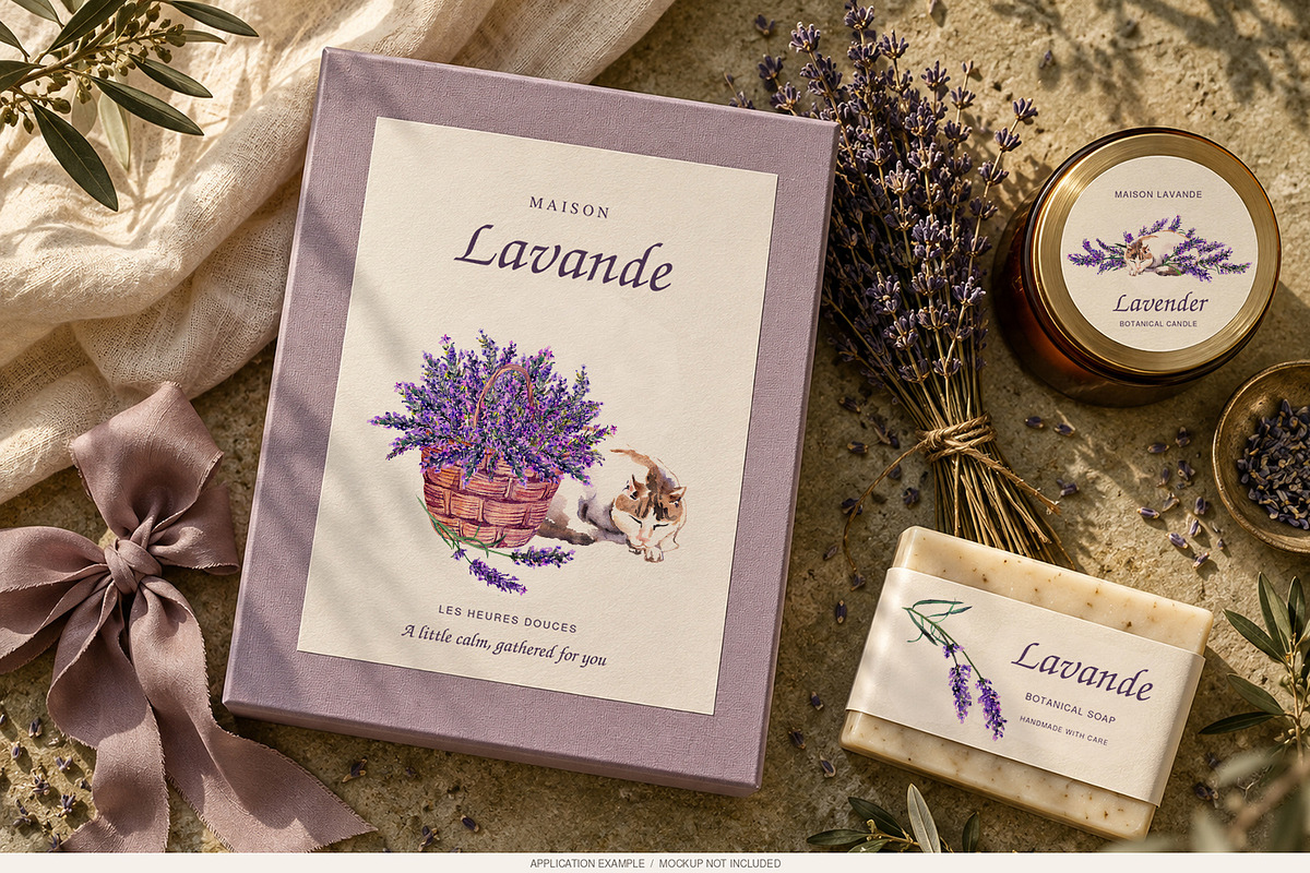 Watercolor Lavender Clipart Provence, a Decorative Illustration by Where summer is (Photo 6 of 13)