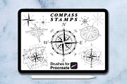 120 compass tattoo-style procreate, a Brush Add-On by Arts For Peace (Thumbnail 3 of 9)