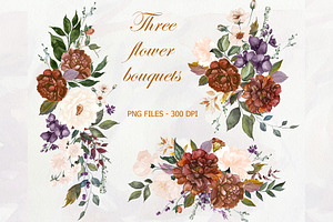 Three Flower Bouquets 63