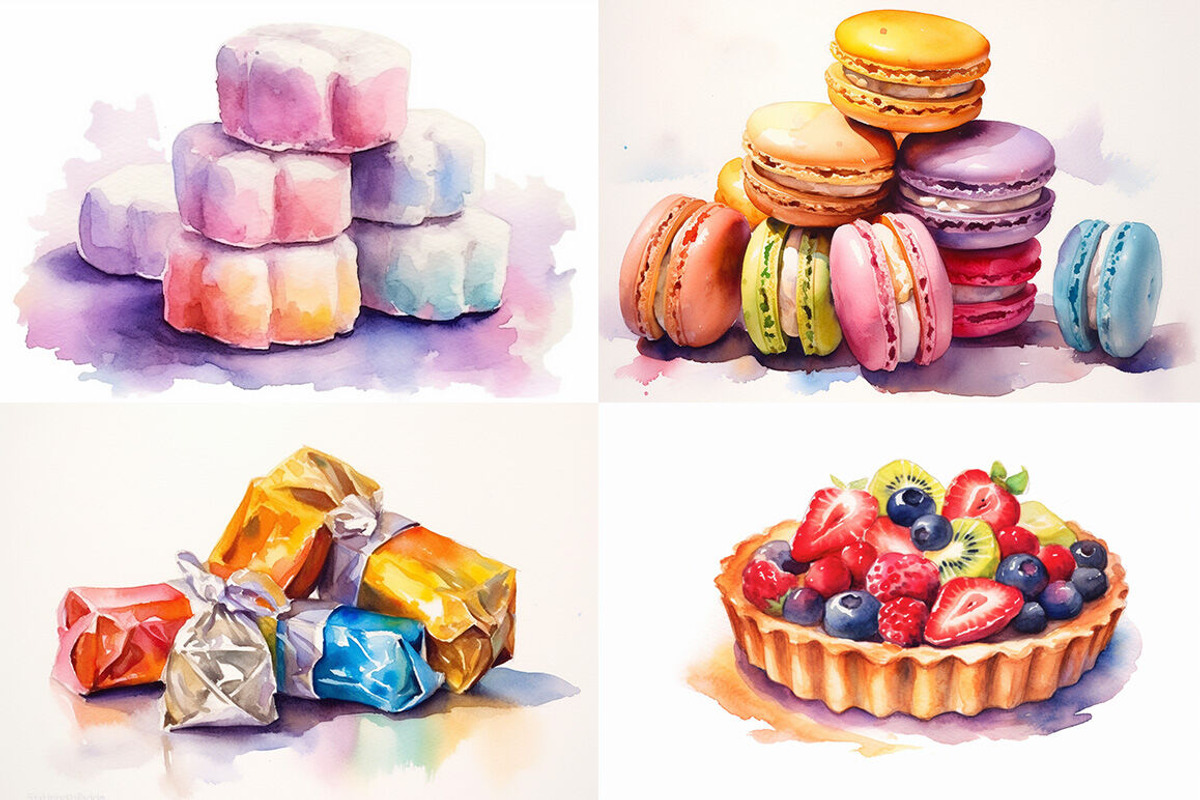 Sweet Treats Watercolor Collection, a Food Illustration by artsy-fartsy (Photo 5 of 7)