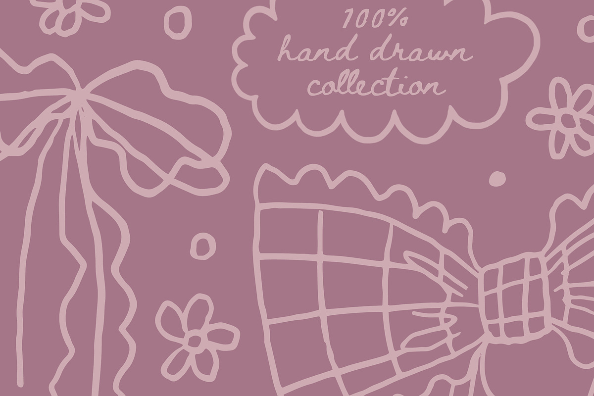 Сoquette patterns & bows, a Pattern Graphic by Cute vector (Photo 6 of 7)