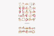 strawberry watercolor clipart set, a Decorative Illustration by Patishop Art (Thumbnail 7 of 8)