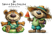 Summer Funny Teddy Bear Clipart, an Illustration by OK Design (Thumbnail 1 of 6)